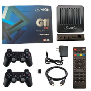 Consola AION TV GameBox Player G11 PRO Con 2 Controles Juegos 3D 4K  UHD 64GB Android 9.1 HDMI